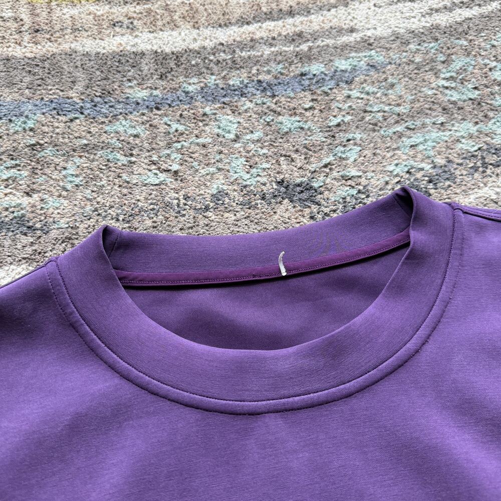 Women's Lululemon Purple Perfectly Oversized Cropped Crewneck Sweatshirt Sz 10 - Picture 9 of 9